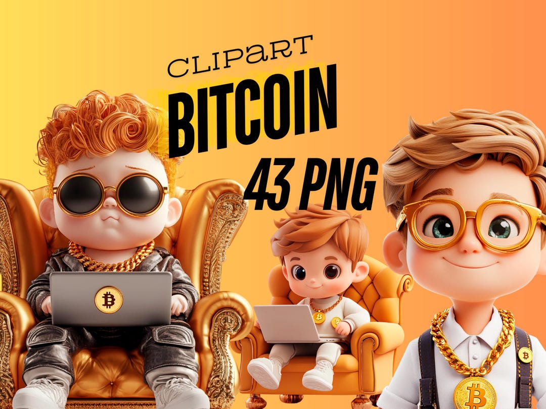 Crypto Kid Clipart PNG Bundle Bitcoin Boy Clipart NFT Cartoon Crypto ...