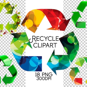 Recycle Sign Clipart Bundle Recycling Clip art Eco-Friendly Earth Day Clipart Recycle Icon PNG Sign Digital Download Instant Commercial Use