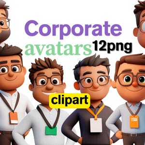 Office Worker Clipart Employee Badge PNG Businessman Cartoon Characters Professional Avatars Clipart Office PNG Transparent Background