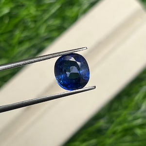 9 MM, Lab Grown Dark Blue Sapphire, Faceted Cut Stone, Loose Gemstone For Making Jewelry, AAA Quality