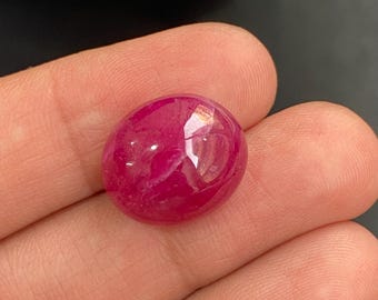 21.50 CT Natural Glass Filled Ruby Cabochon, AAA Quality Ruby Glass Filled Ruby, Oval Shape Glass Ruby Cabochon Stone For Jewelry Making.