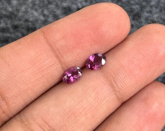 0.75 CT, Natural Rodolite Garnet, Faceted Oval, Loose Gemstone, 6x4 mm, Garnet Jewelry, Gift for Women, Purpish Garnet Ovals,