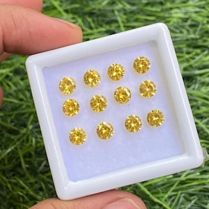 Yellow Moissanite Round, Top Quality, Loose Gemstone For Jewelry Making, 5 mm Round, Gift For Her,