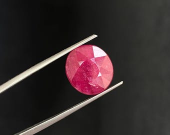 14X11X7 MM Natural Glass Filled Ruby Cut Stone, AAA Quality Ruby Glass Filled Ruby, Oval Shape Glass Ruby Faceted Stone For Jewelry Making.