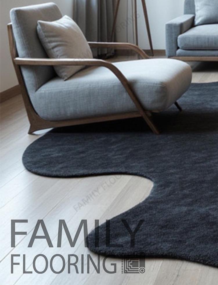 Irregular Shaped Solid Black Handmade Tufted Area Rug - Stylish Home ...