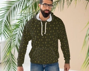 Black Triangle Pattern Print Hoodie (AOP)