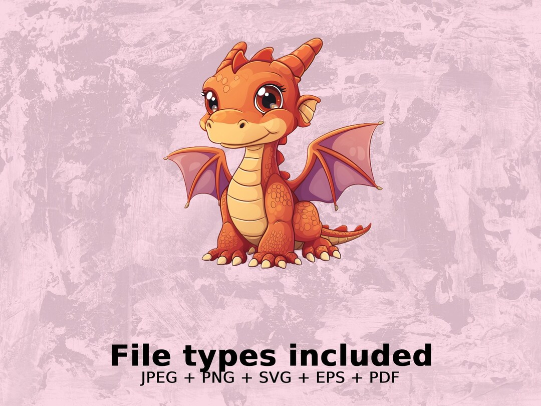 Cute Dragon Illustration, Digital Download, Kids Room Wall Art, Nursery ...
