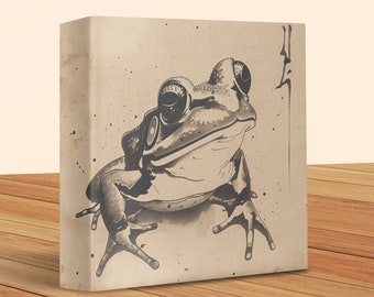 Illustration d'art mural grenouille vintage, décoration de dessin d'amphibiens classique, décoration d'intérieur inspirée de la nature