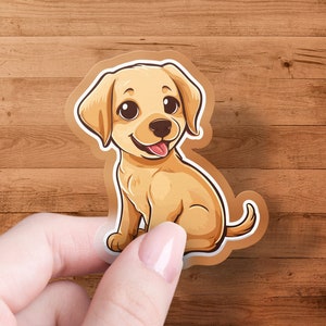 Adorable Cartoon Dog Sticker, Cute Puppy Decal, Fun Animal Vinyl Sticker, Laptop and Water Bottle Decoration, Kids Room Decor