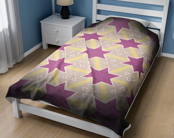 Image showcasing Geometric Pattern Cozy Plush Blanket - Etsy