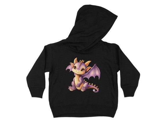 Cute Purple Dragon Hoodie for Toddlers Adorable Cartoon Dragon Pullover Cozy Childrens Casual Wear Fantasy Creature Toddler Gift