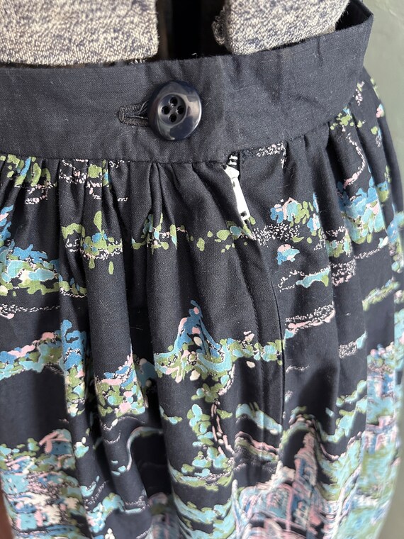 1950s Sailboat Border Print skirt S/M 28" Waist - image 3