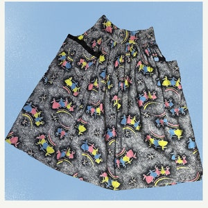 1950s Ballerina Novelty Print Skirt with Pockets! S/M 27&quot; Waist
