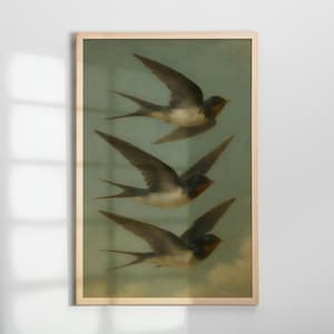 Vintage Swallow Bird Print: Cottagecore Rustic Wall Art (Digital Download)