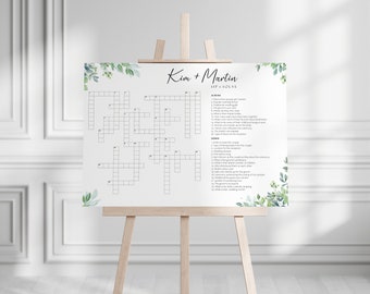 How well do the bride and groom know each other?, Personalized Wedding Game, Custom Crossword, Funny Wedding Crossword Game