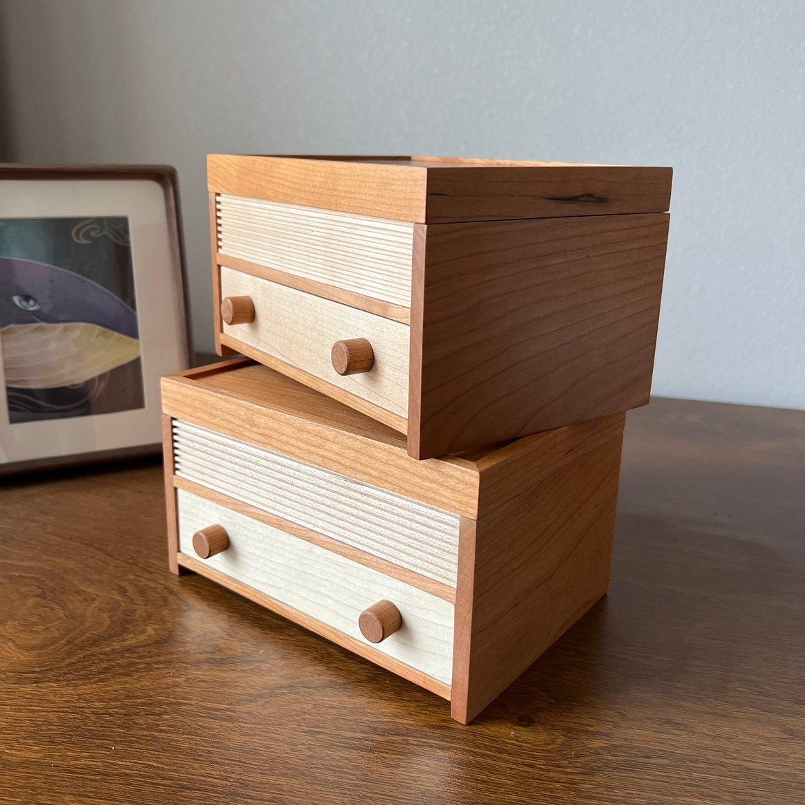 Handmade Wooden Jewelry Box With Drawers, Large Jewelry Box