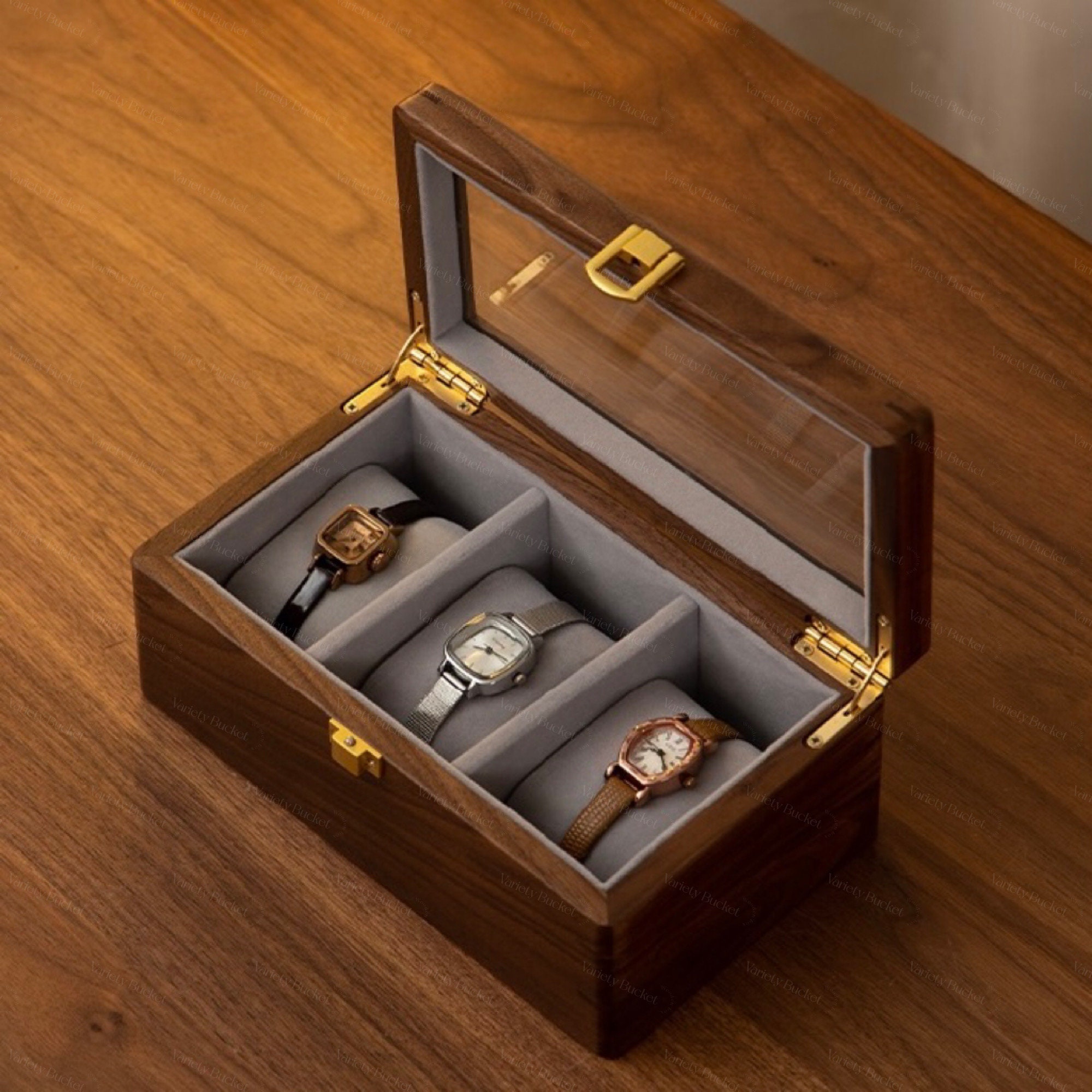 Custom Unique Jewelry Box Walnut Wood Jewellery Box Functional Storage