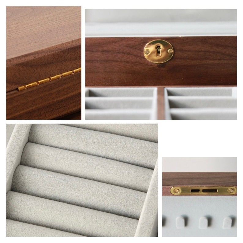 Extra Large Exquisite Unique Jewelry Box Solid Walnut Wood Deco