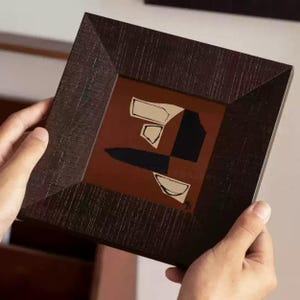 Massiv tavelram i furu, modern oljemålningsram från mitten av århundradet, vintage galleriväggdekor