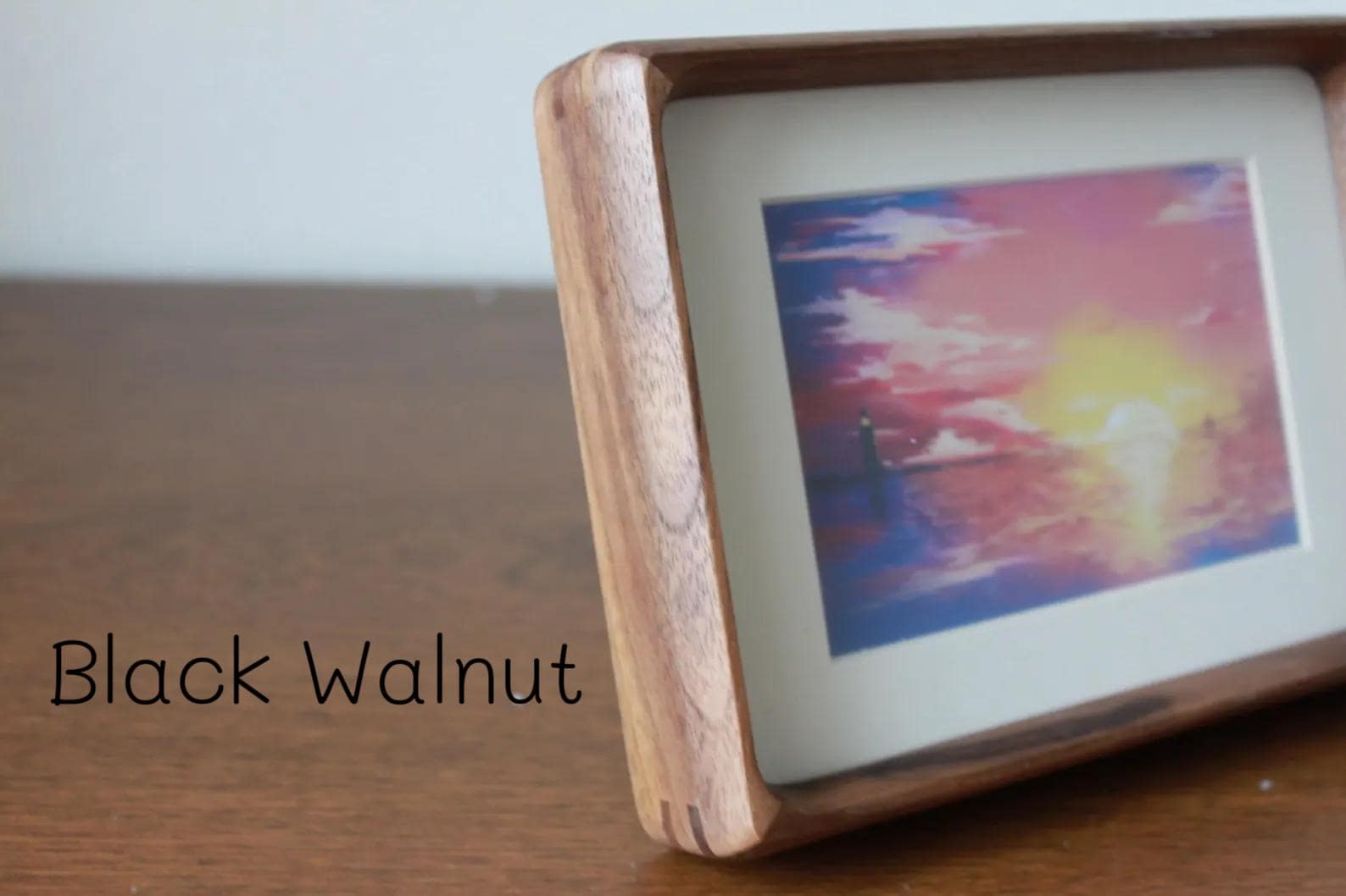 Size Customizable Rustic Walnut Photo Frame: 6'' to 16'' Solid Wood Picture Frame, Anniversary Gift - 8×10'' (20.3×25.3cm), Black Walnut