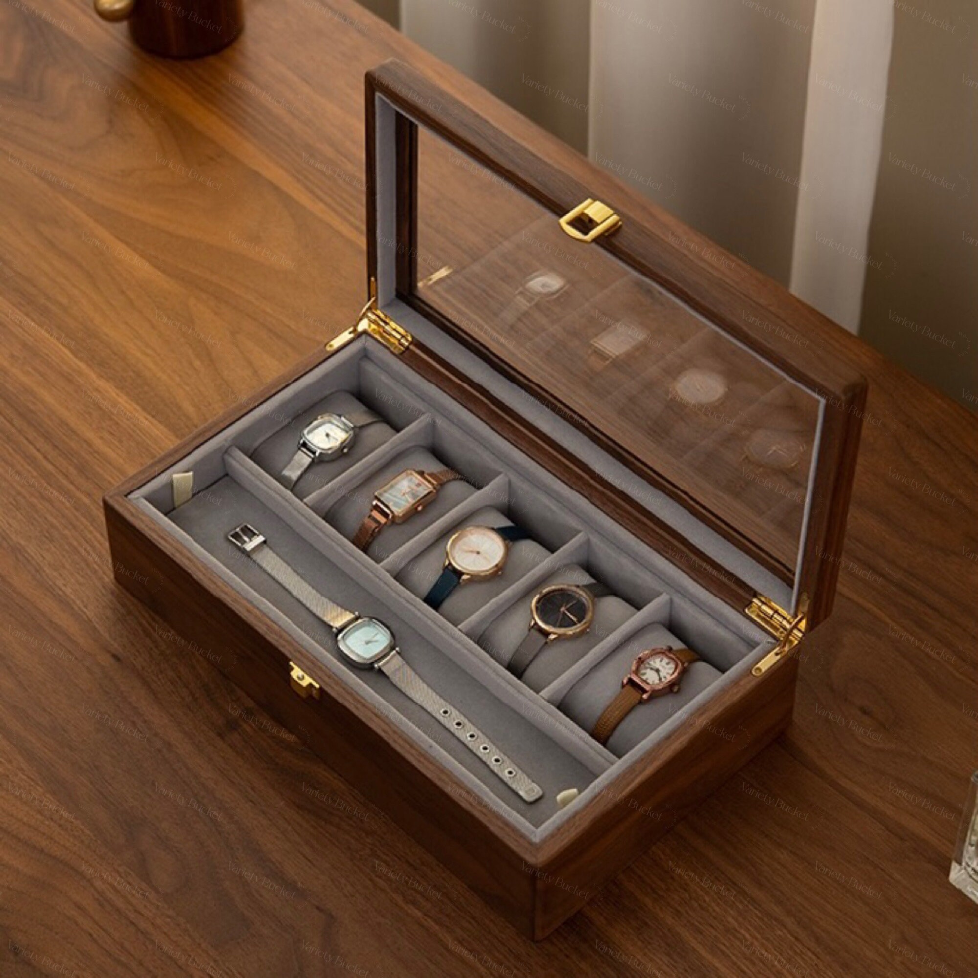 Custom Unique Jewelry Box Walnut Wood Jewellery Box Functional Storage