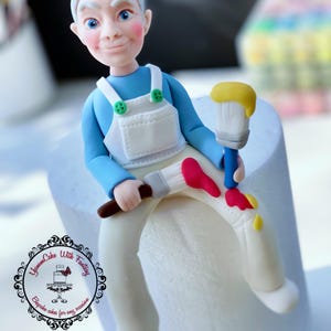 Painter, Decorator Man personalised Edible Fondant Handmade  Birthday Cake Topper , human figue for cake