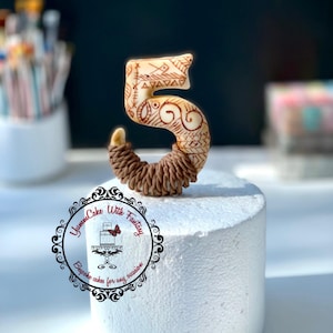 Inspiré du gâteau d&#39;anniversaire comestible en pâte à sucre fait main numéro Moana pour enfants, décoration de fête Moana Royaume-Uni