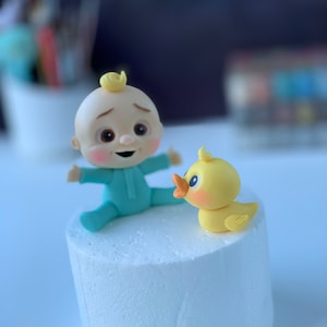 Süßes Baby und Ente essbarer Geburtstag Cake Topper Baby Kuchen Dekoration Fondant Figur für Kuchen