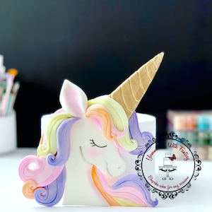 Cute unicorn handmade edible fondant Birthday 2D Cake decoration, unicorn decoration for cake custom made sugarpaste cake topper