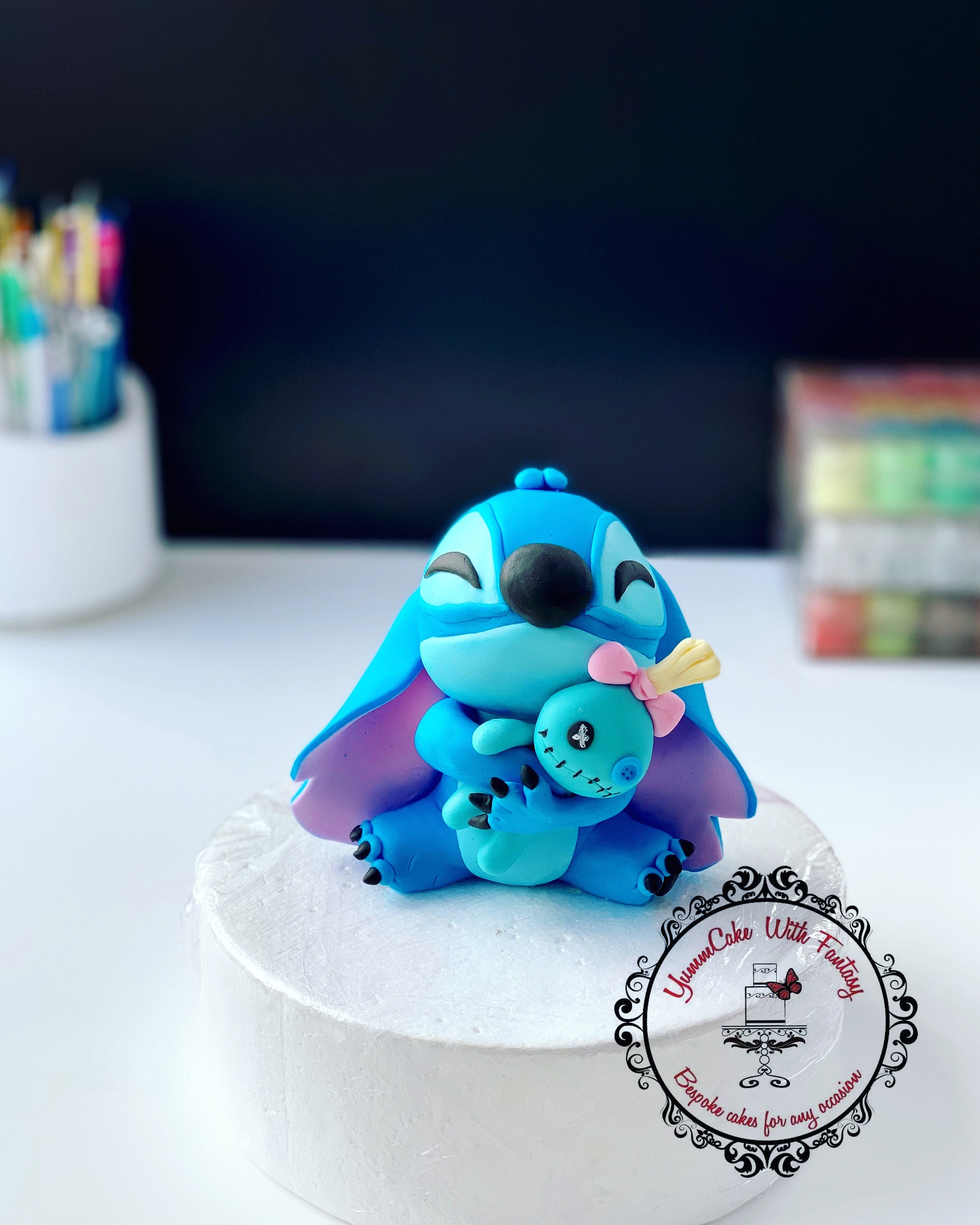 Handgemachte Stitch inspirierte essbare Fondant Geburtstag Cake