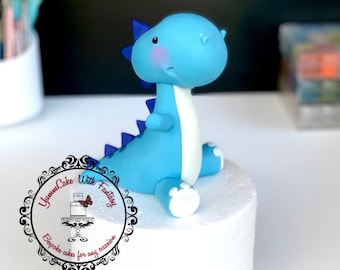 Cute baby Dinosaur (Approx 12cm tall) Handmade edible fondant birthday cake topper, sugarpaste Dino figurine for birthday cake