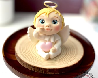 Cute Angel Baby girl/boy handmade edible fondant birthday christening holy communion cake topper edible decoration for Christening cake