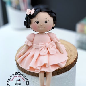 Handmade Doll girl Edible Fondant Birthday Cake Topper Personalised fondant figure,gifts or decorations handmade sugar craft cake topper
