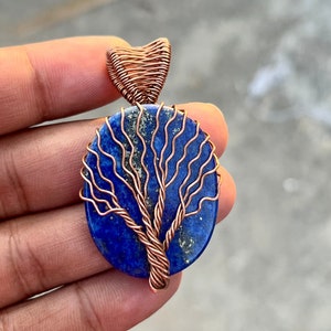 Baum des Lebens - Lapis Lazuli Anhänger, Kupferdraht gewickelt Anhänger, Edelstein Anhänger, personalisierter Schmuck, Muttertagsgeschenk, Valentinsgeschenk