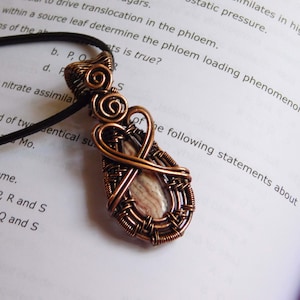 Rhodochrosite Copper Pendant Copper Wire Wrapped Gemstone Pendant Copper Jewelry Designer Pendant Necklace Gift For Her Mothers Day Gift