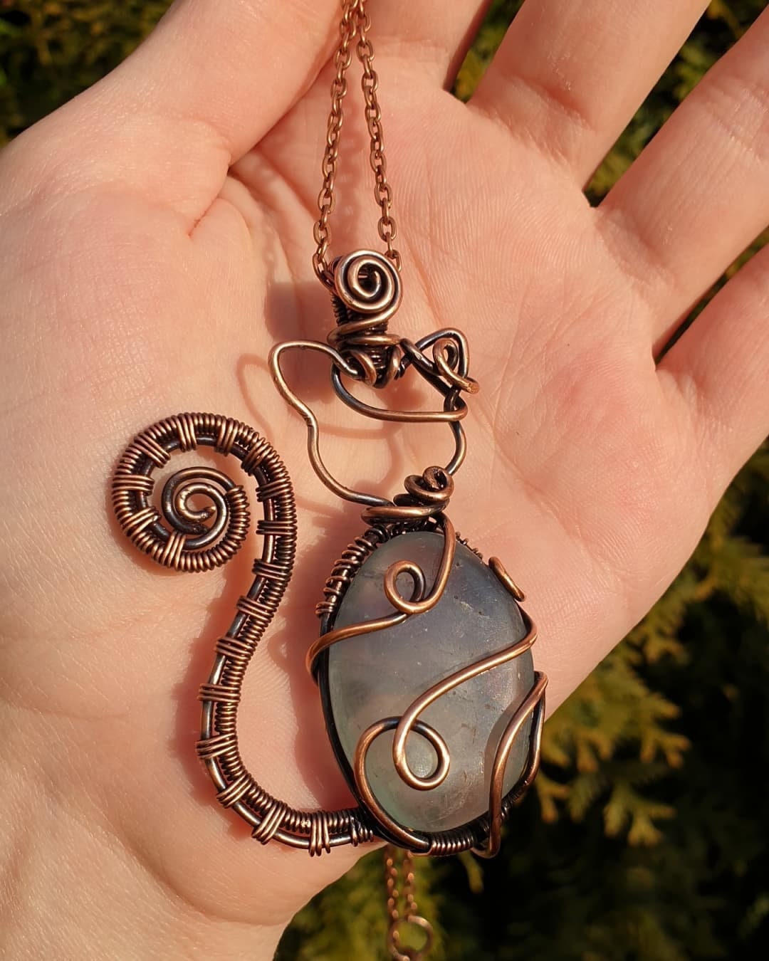 Wire Wrap Cat Pendant