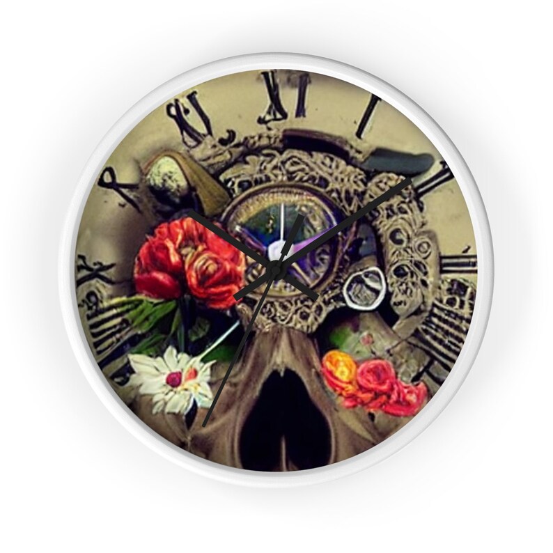 Skull Wall Clock Etsy