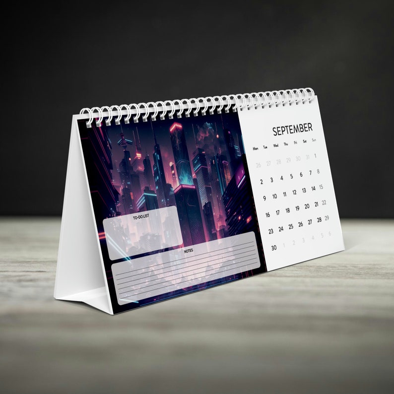 2025 Cyberpunk City Desk Calendar Etsy Australia