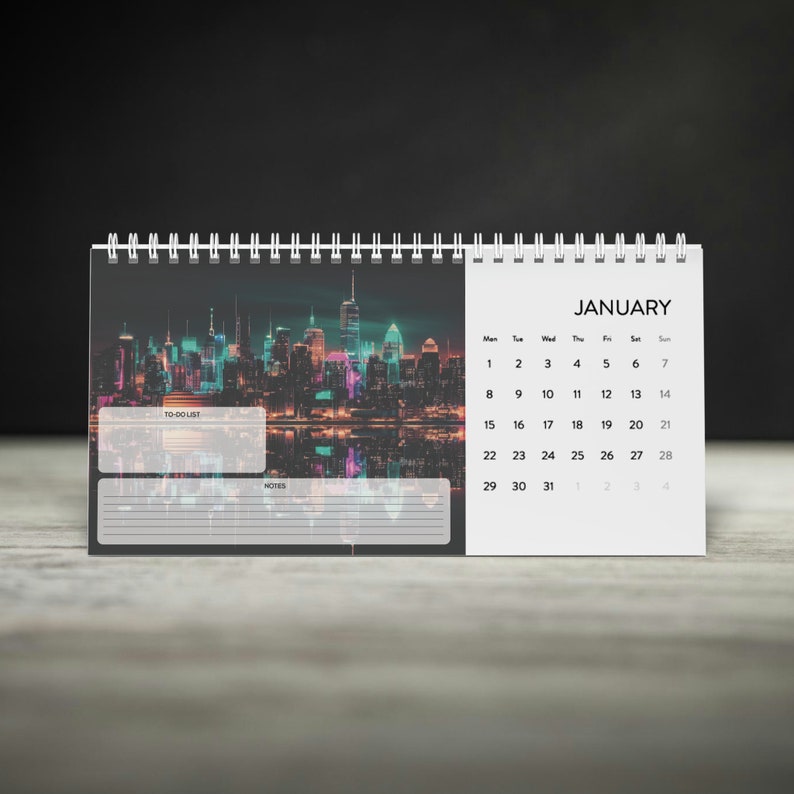 2024 Cyberpunk City Desk Calendar Etsy Australia