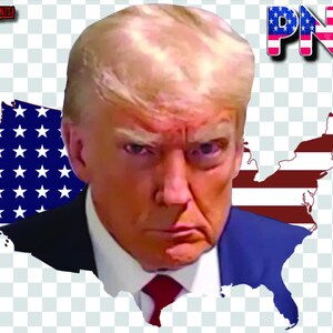 Printable High resolution Trump Mug Shot Png Transparent 2024 Election