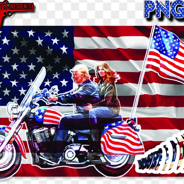 Trump Motorcycle Shirt Png, Donald Trump Png, Ivanka Trump Png, Trump Shirt Design, Trump Being a Baddass Commercial Use Print On Demand Png