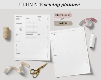 Ultimate Printable Or Digital One Garment Sewing Planner, Digital Download Sewing Diary, Sewing Progress Tracker, Sewing Project Planer