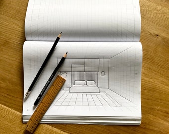 NOTO A Designer Guide: Golden rules in interior designing. Putting your own ideas on pages in grid, dot and perspective.