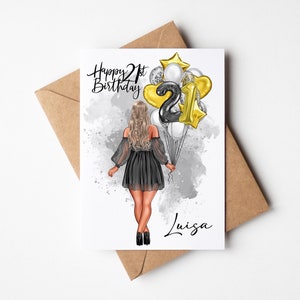 Geburtstag Geburtstagskarte Karte Klappkarte personalisiert personalisierbar mit Namen Vornamen Glückwunschkarte