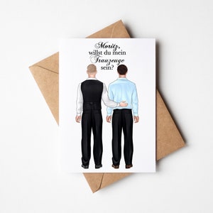 Karte Klappkarte personalisiert Willst du mein Trauzeuge sein personalisierbar Frage Faltkarte Grußkarte Hochzeit Heirat heiraten