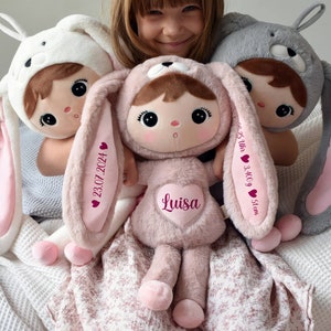 Kuschelhase Hase  XXL Kuscheltier personalisierbar mit Name 50 cm Plüschtier Geschenk Geburt Geburtstag Taufe Weihnachten Einschulung