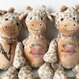 48 cm Giraffe Katze Dino Roboter Monster Personalisiertes Kuscheltier Baby Geschenk Geburt Taufe Geburtstag Plüschtier personalisierbar