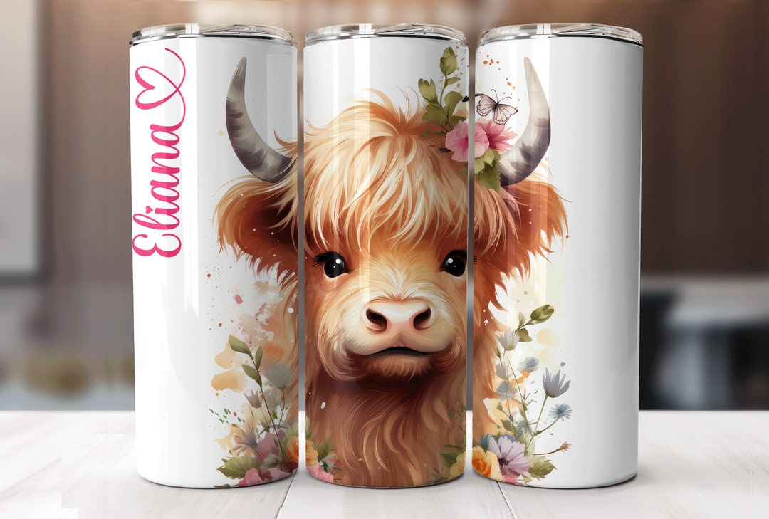 Set 4 Sottobicchieri Highland Cow - Mucca Scozzese Invernale - 9,5x9,5cm - Regalo A Tema Scozia - 2