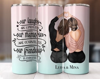 Beste Freundin Personalisierter Thermobecher Beste Freundinnen Best Friends BFF personalisierbar - Tumbler