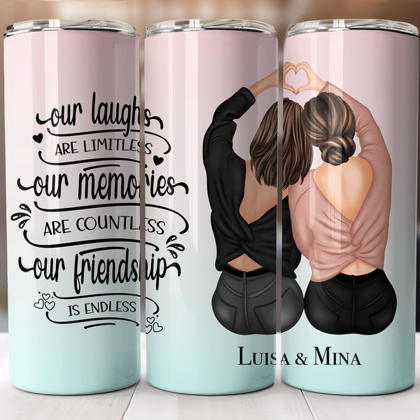 Beste Freundin Personalisierter Thermobecher Beste Freundinnen Best Friends BFF personalisierbar - Tumbler